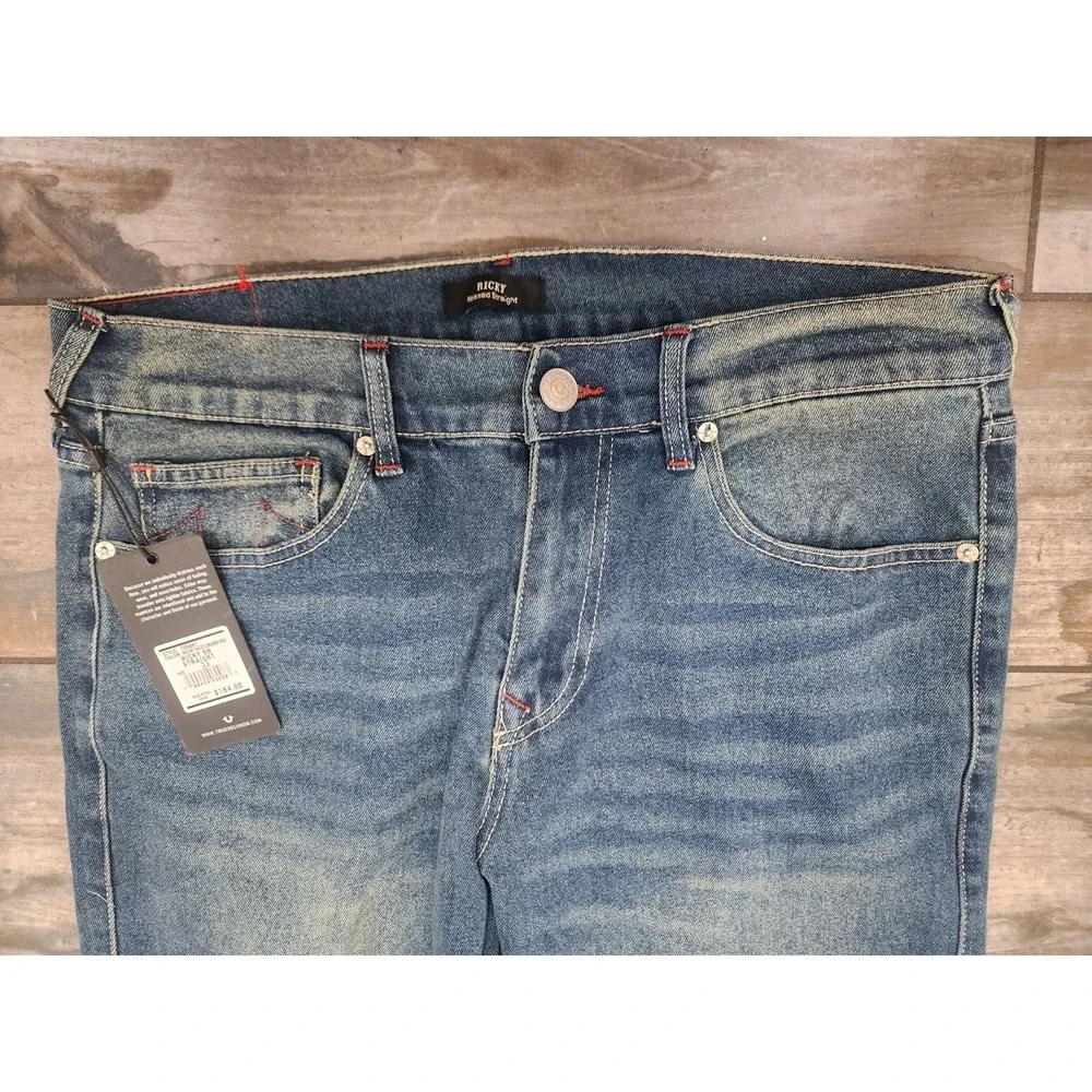 TRUE RELIGION Ricky SN Relaxed Straight JEANS 33